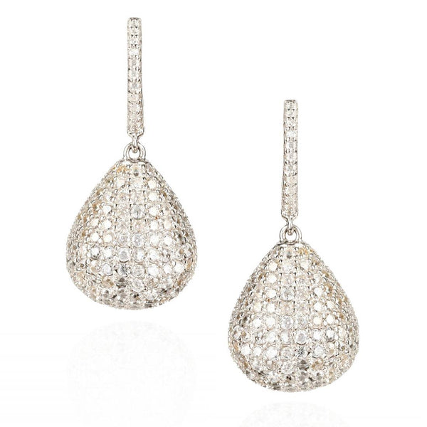 Teardrop Earrings | Crystal Dangle Silver | Two Be Wed Jewelry