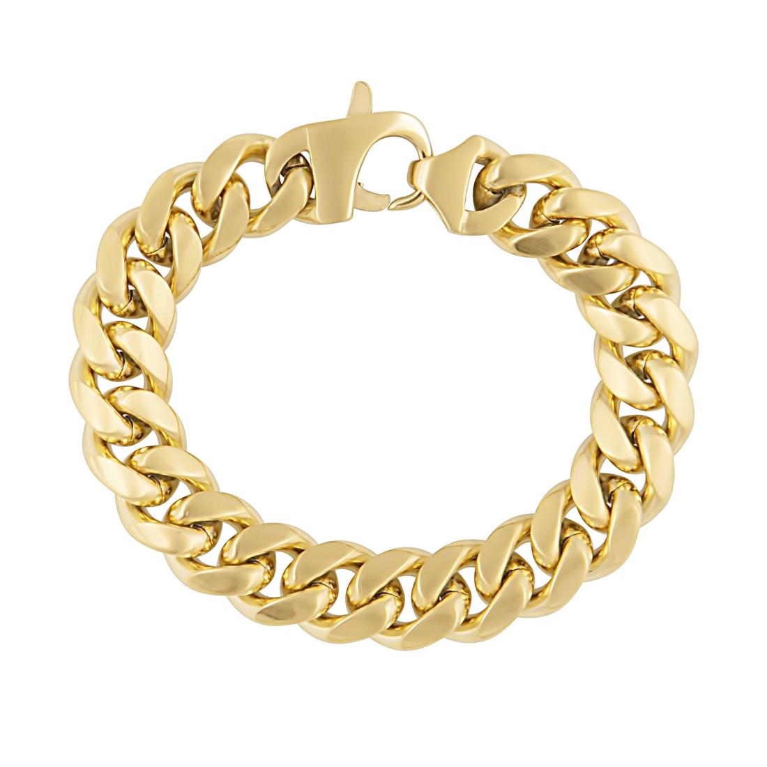 Gold Cuban Chain Bracelet, Florence Collection