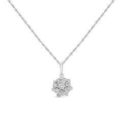 Diamond Blossom Sun Pendant, White Gold And Diamonds - Categories Q93630