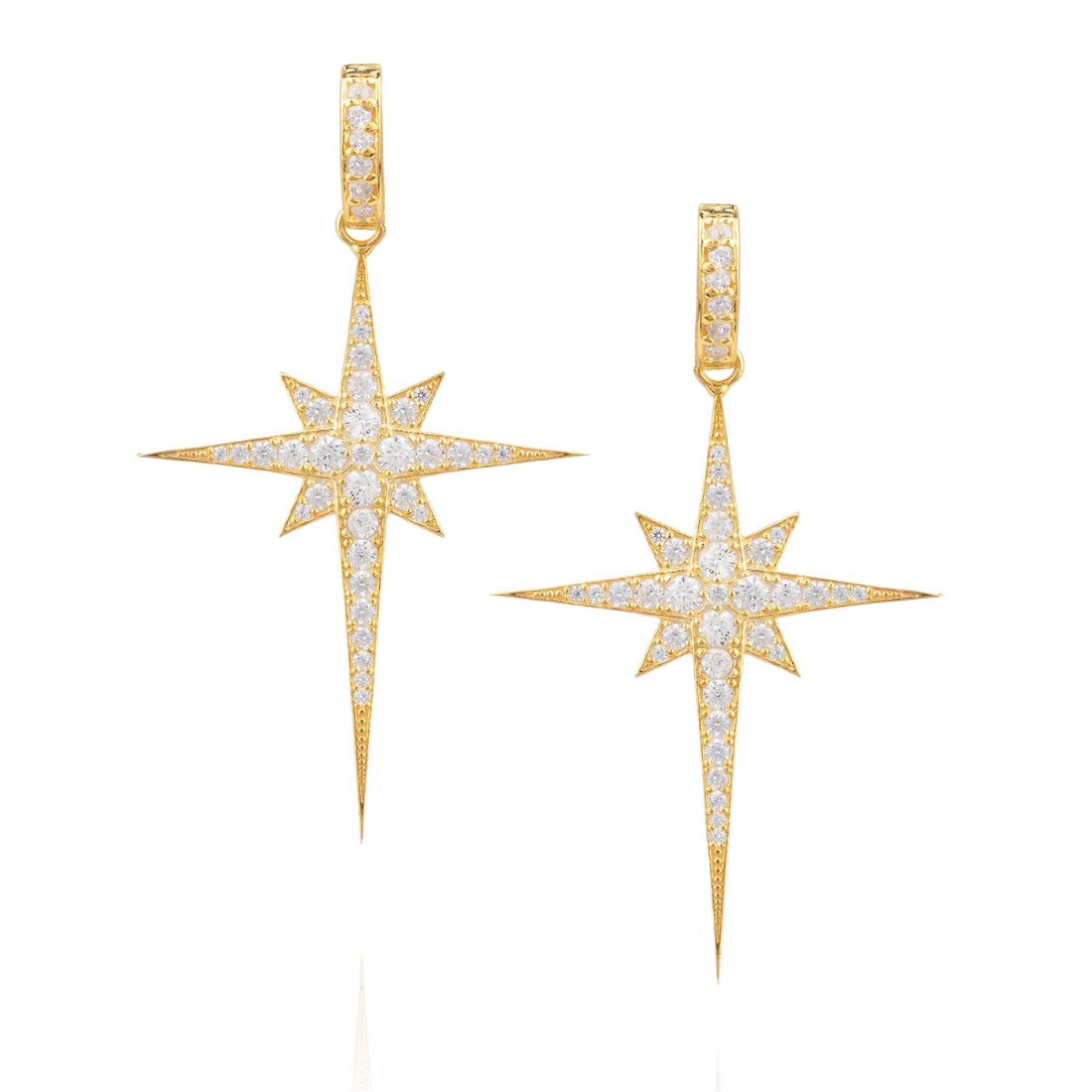 North Starburst large drop earrings in gold