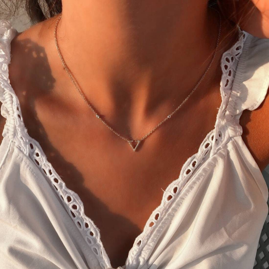 Skyline Triangle Diamond Necklace
