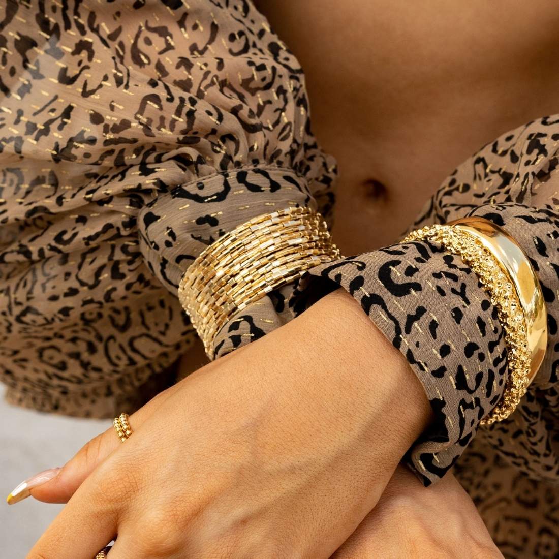 Amina Wrap Bracelet on display
