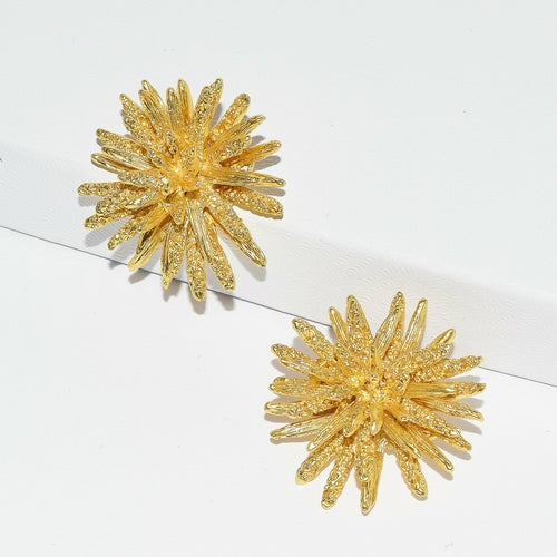 Dazzle Flower Stud Earring 14K Gold