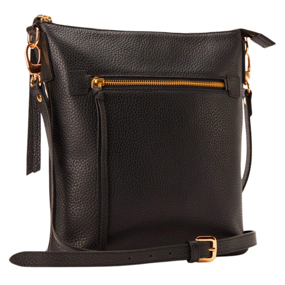 Genuine Pebble Leather Crossbody Bag - Liz Santos Style LLC