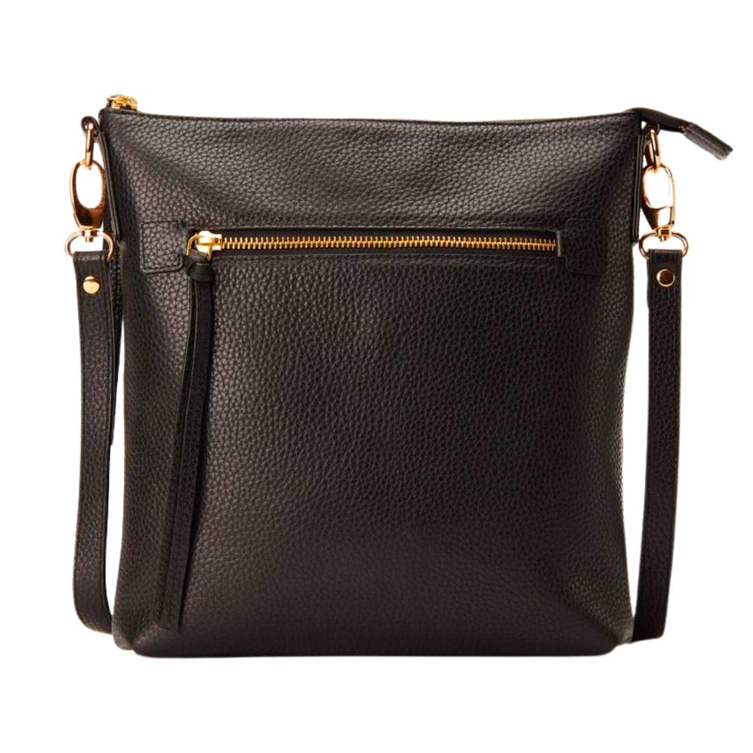 Genuine Pebble Leather Crossbody Bag - Liz Santos Style LLC