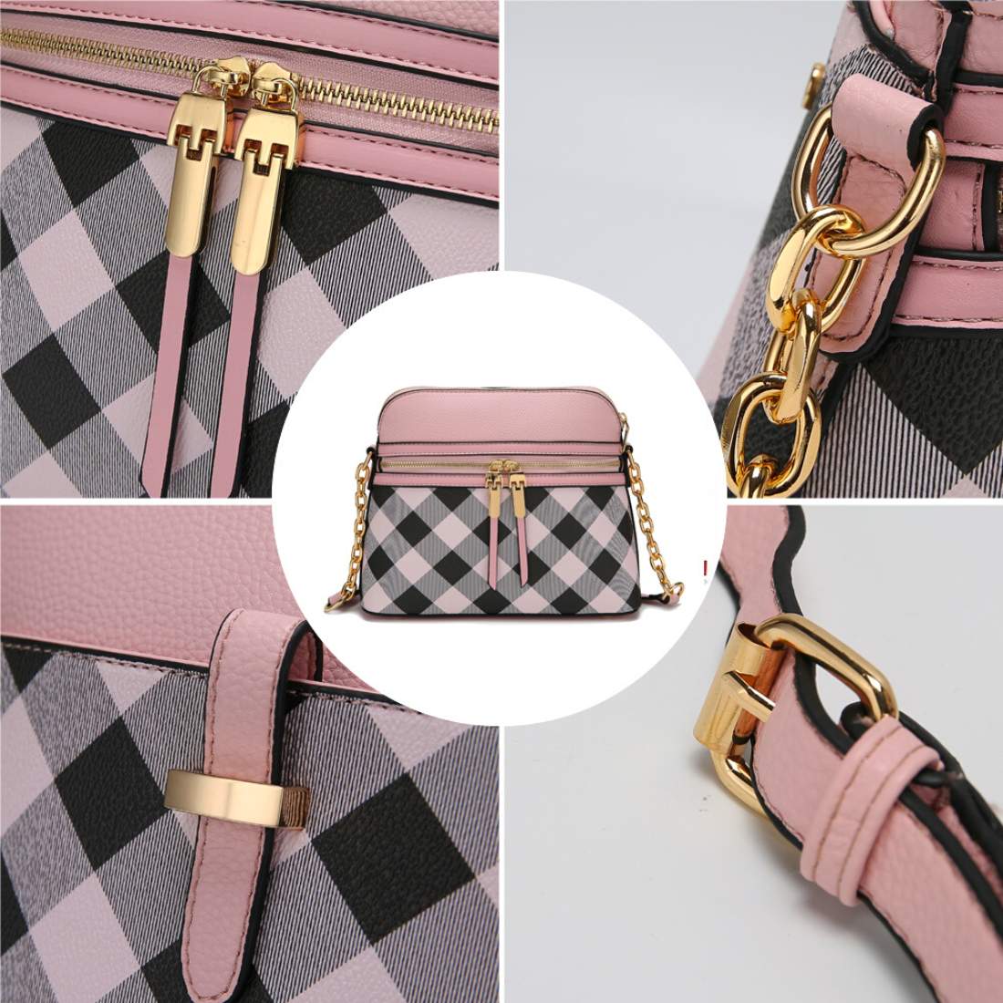 Luxurious Checkered Crossbody Bag - Liz Santos Style LLC