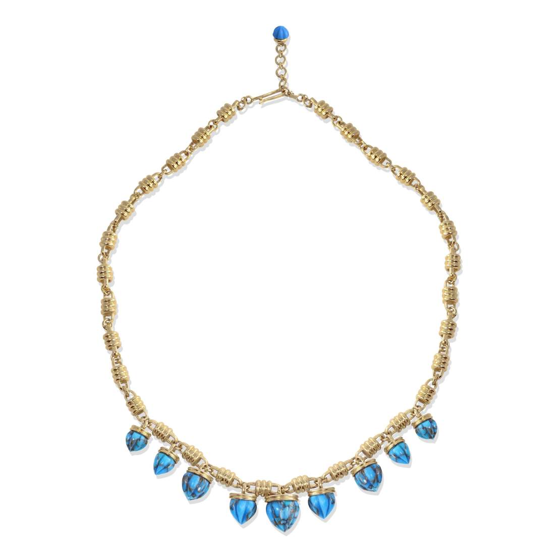 Sunshine Twist Turquoise Studded Necklace